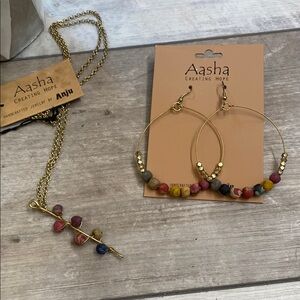 NWT handcrafted necklace and earring set
